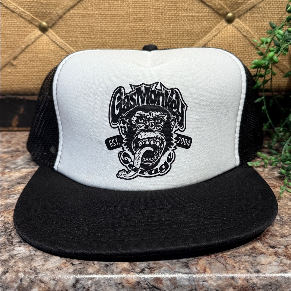 Gas Monkey Black and White Trucker Hat